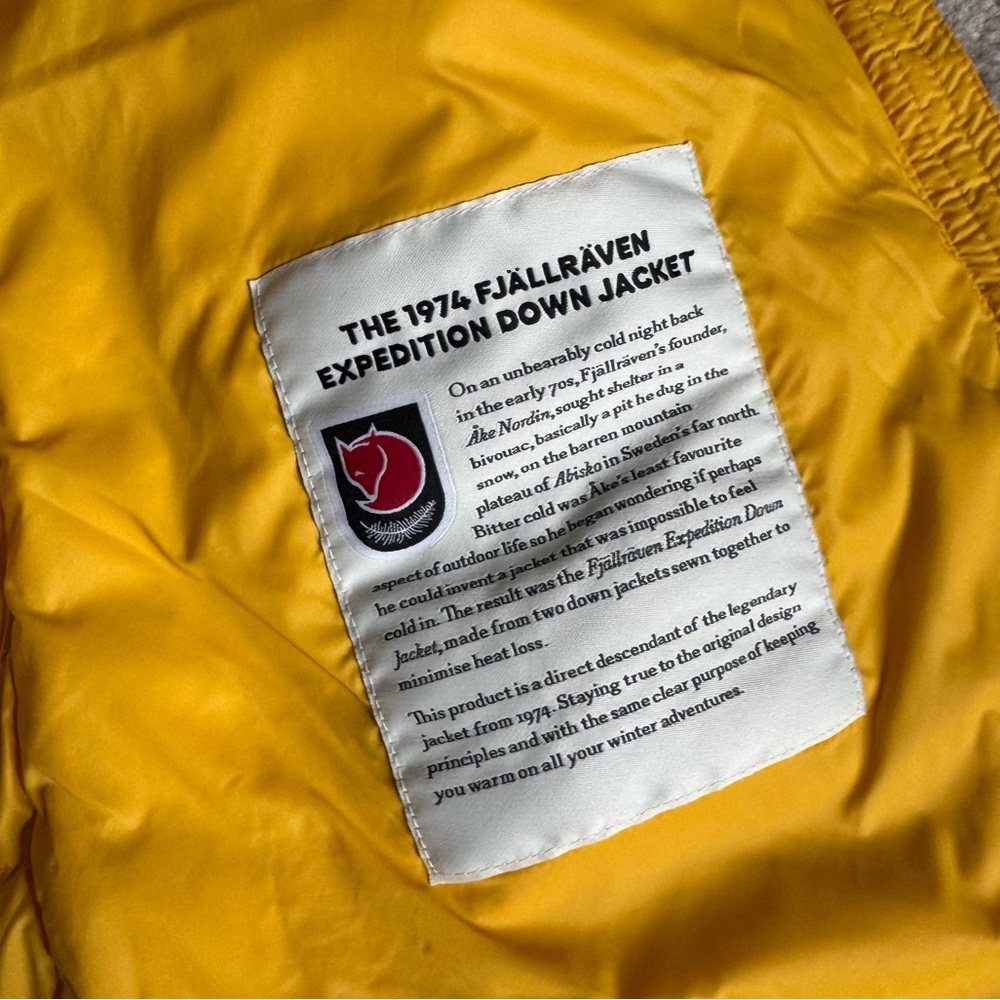 Fjallraven 1974 Expedition Lätt with Hoodie Yellow Medium Women’s - Picture 8 of 8